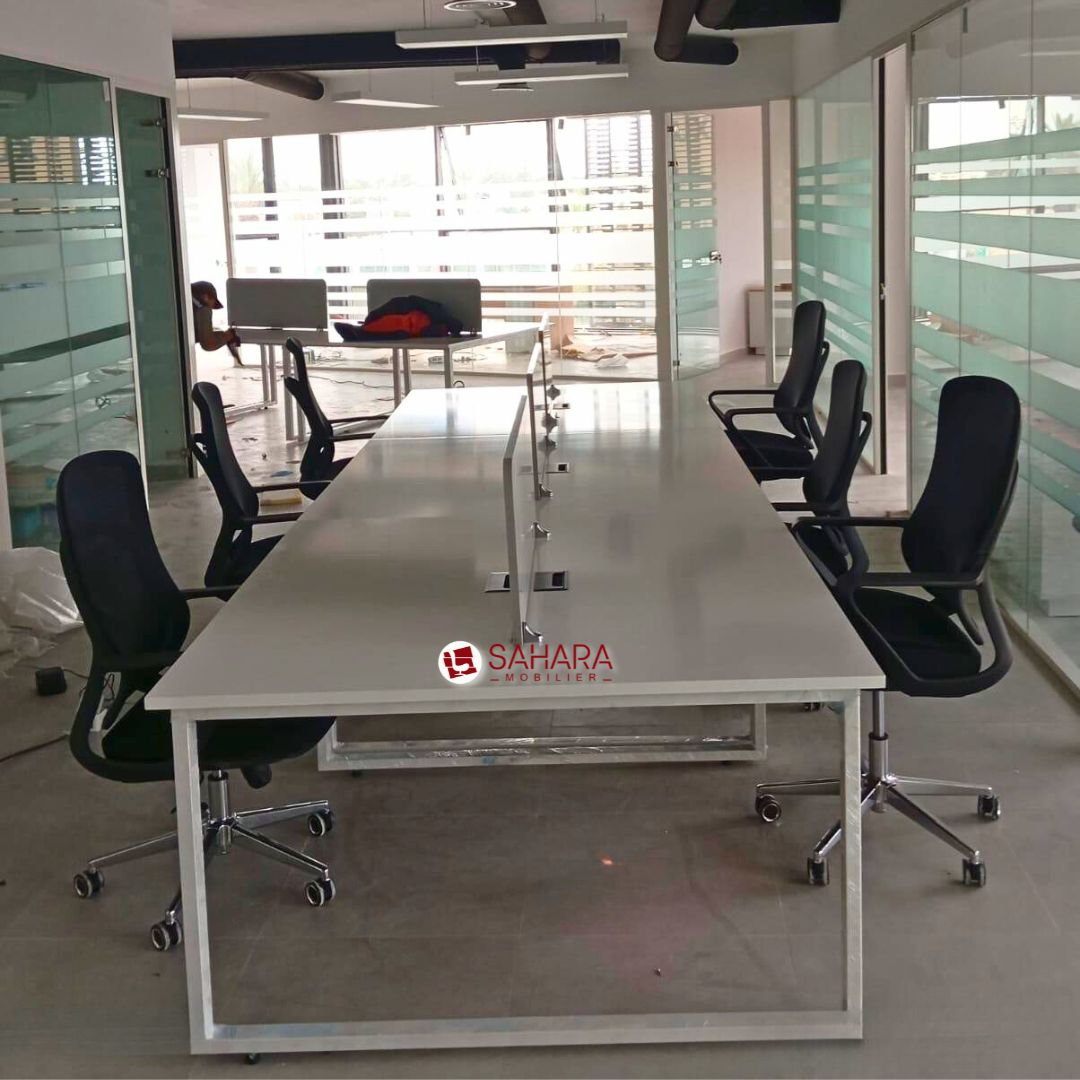 Bureau Bench de 6 places pour open space